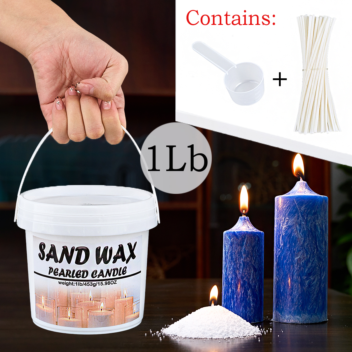 Candle Supplies Wholesale - Upgraded Barrels 1Lb/453g Sand Wax DIY