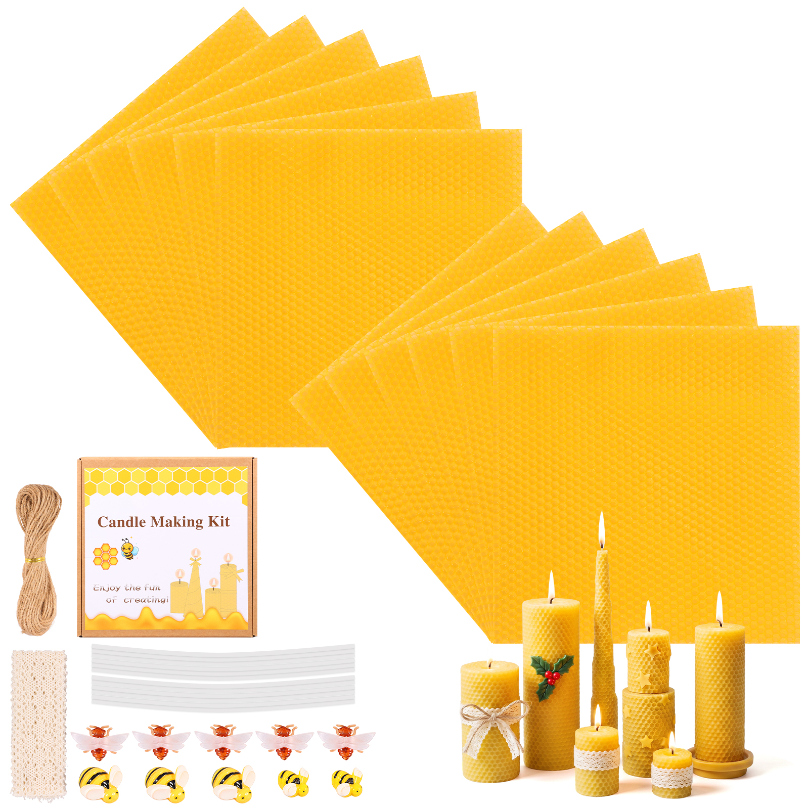 12 Sheet Natural Beeswax Candl - Beeswax Sheet Roll review and price