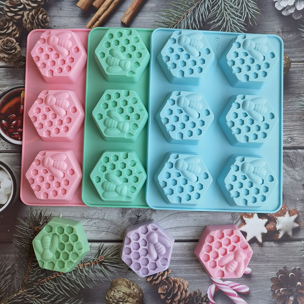 Silicone Hexagonal Bee Soap Mo - Candle Supplies Storage review and price