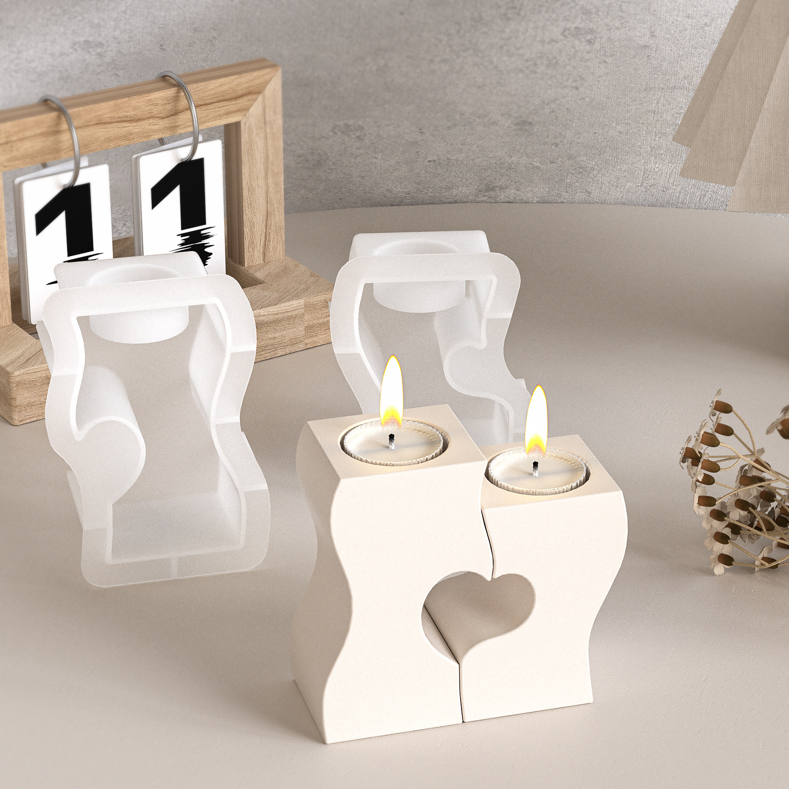 S Heart Candlestick Silicone M - Candle Supplies Wholesale review and price