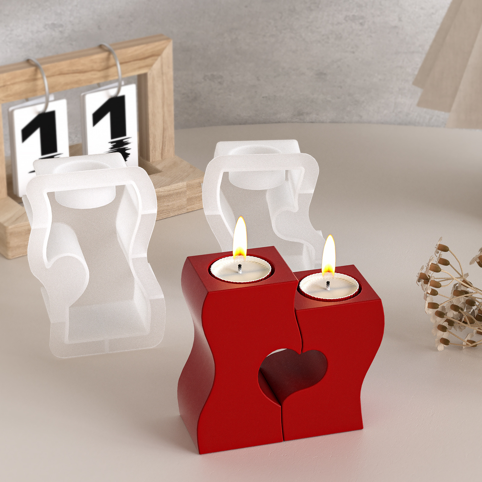 S Heart Candlestick Silicone M - Candle Supplies Wholesale review and price