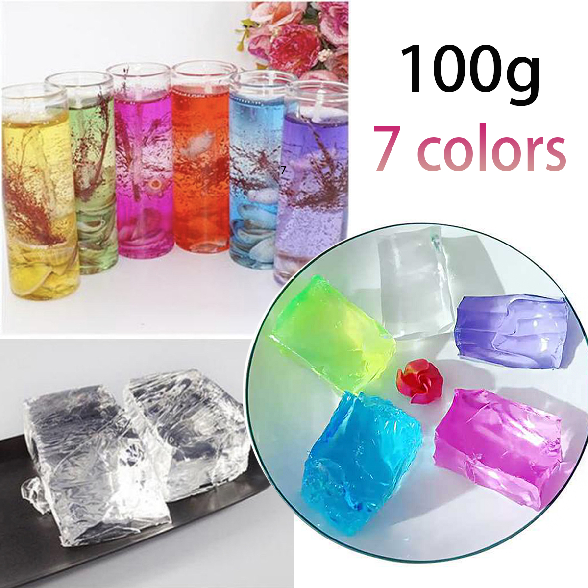 100G 7Colors Jelly Wax DIY Han - Candle Supplies Storage review and price