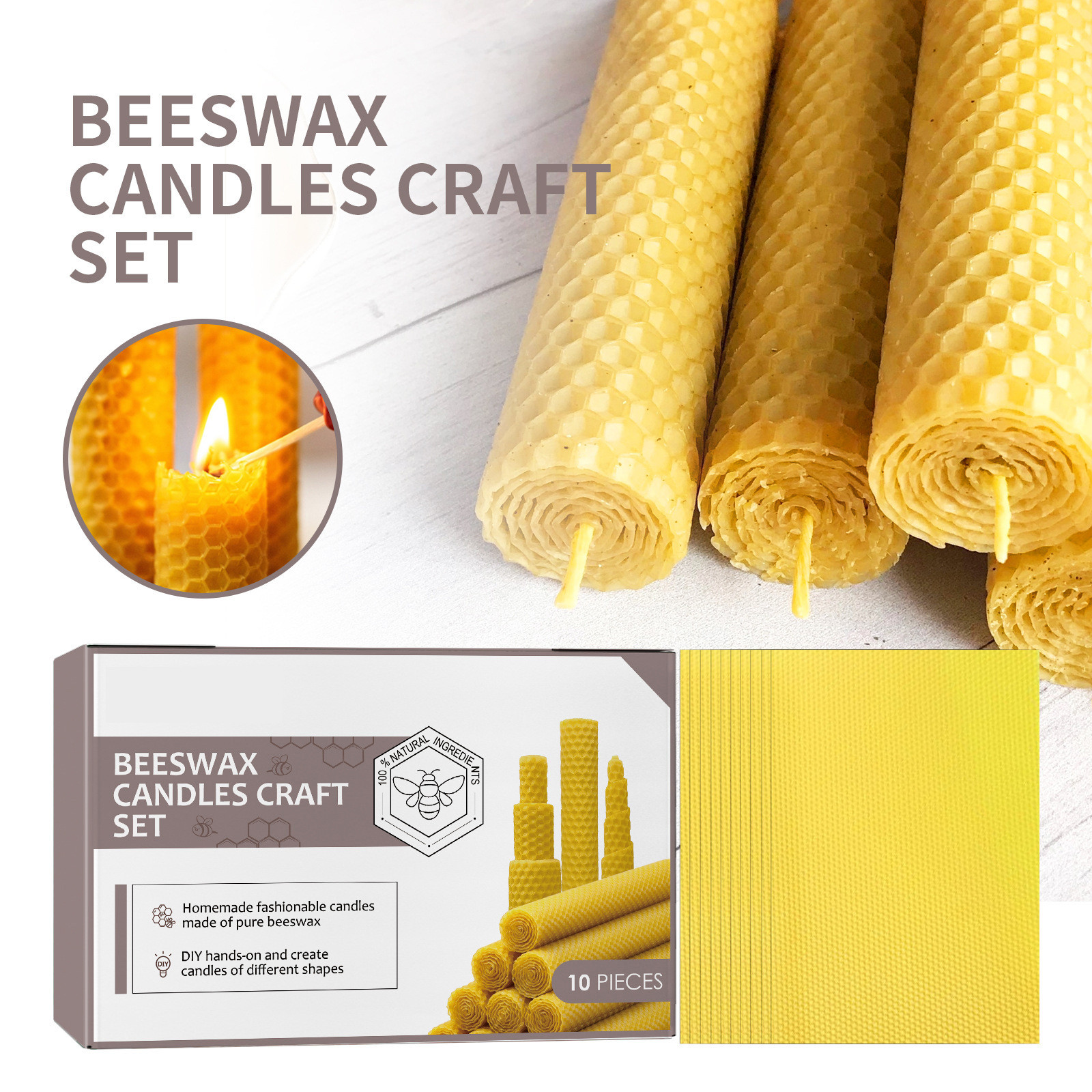 10/20/30pcs Natural Beeswax Sh - Beeswax Sheet Roll review and price