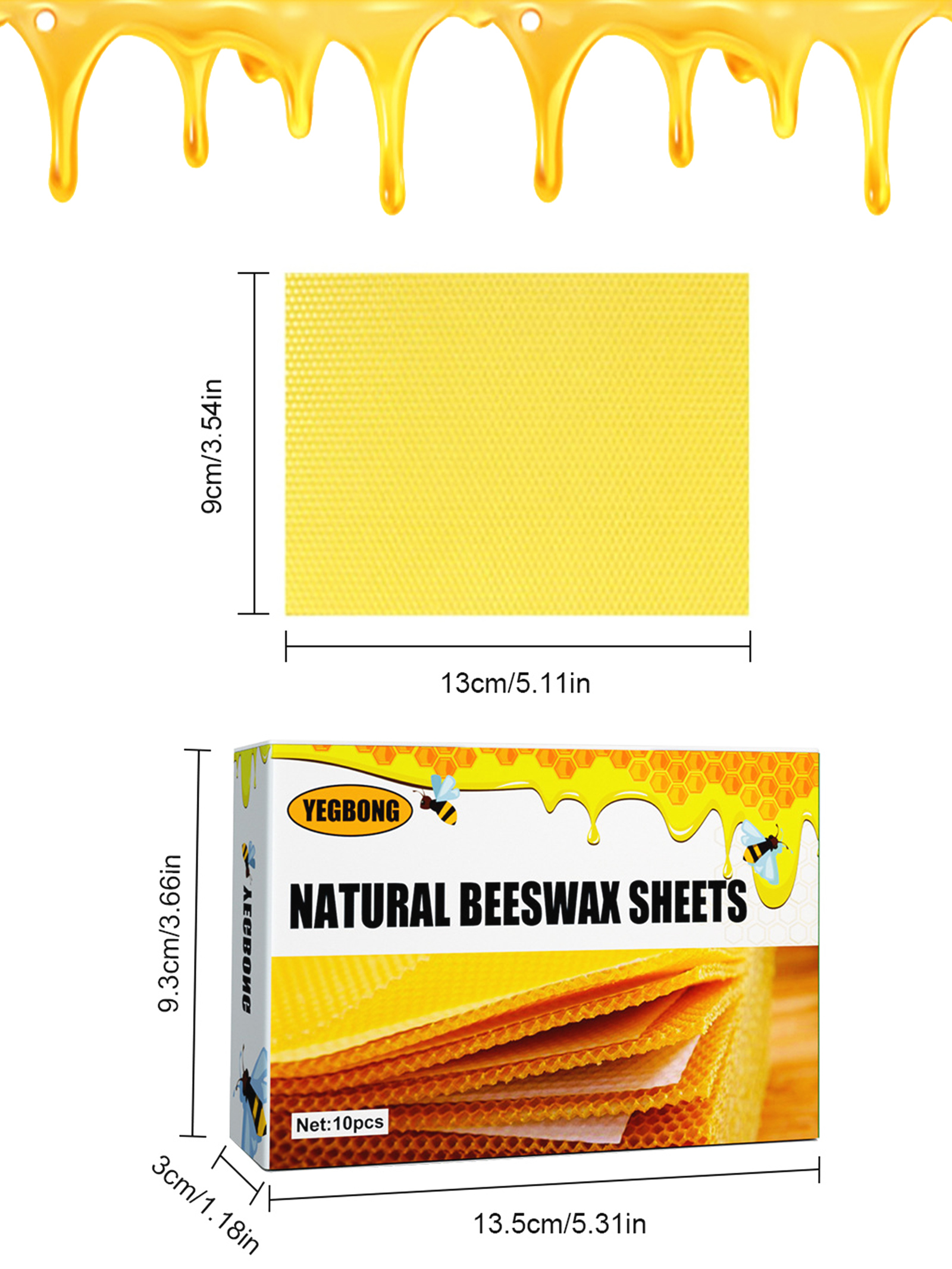 10Pcs Natural Honeycomb Bee Wa - Candle Supplies Storage review and price
