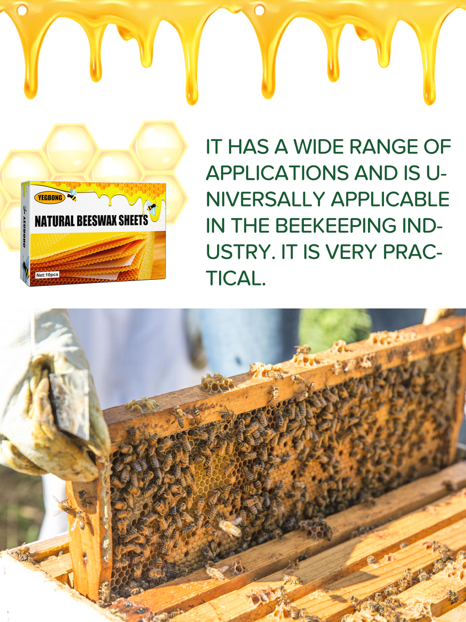 10Pcs Natural Honeycomb Bee Wa - Candle Supplies Storage review and price
