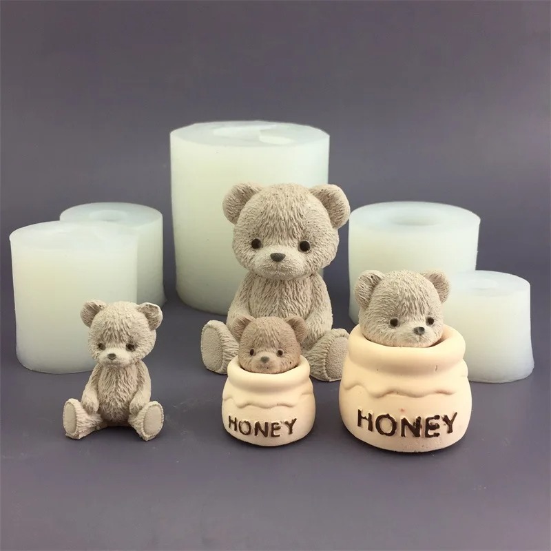 Cute Bear Honey Jar Silicone C - Candle Supplies Shop review and price